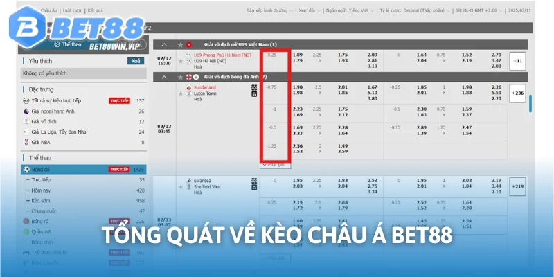 Tổng quát về kèo châu Á Bet88